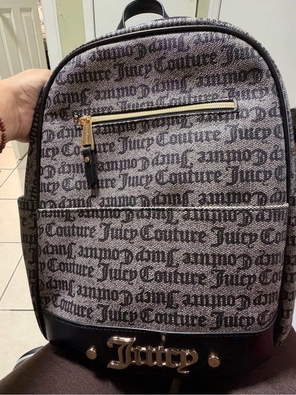 Juicy Couture Black Logo Print woMen's Backpack